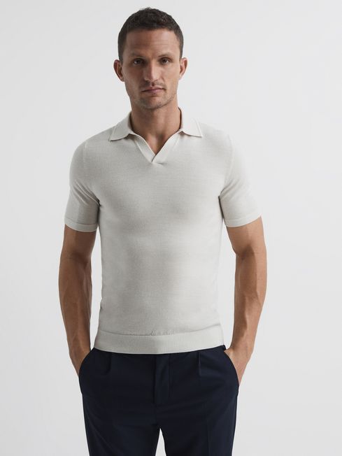 Duchie Merino Wool Open Collar Polo Shirt