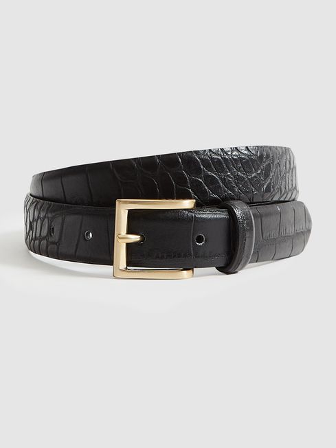 Molly Leather Croc Embossed Belt