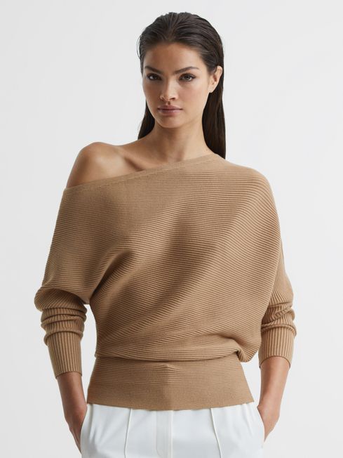 Lorna Asymmetric Drape Knitted Top