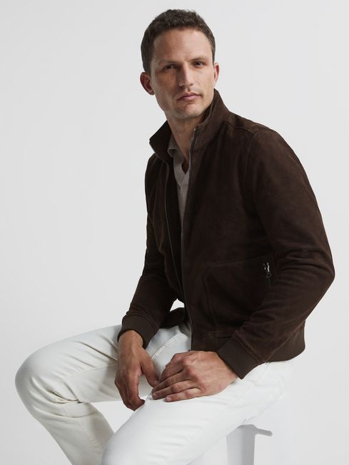 Damon Suede Zip Through Jacket
