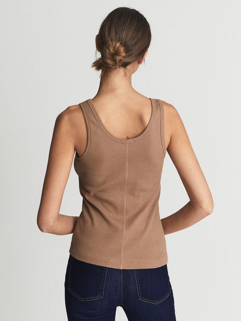 Violet Scoop Neck Jersey Vest Top