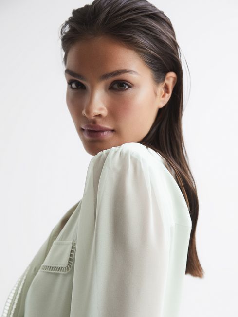Felicia Ladder Trim Detail Blouse