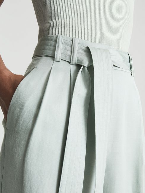 Praire Linen Blend Wide Leg Trousers