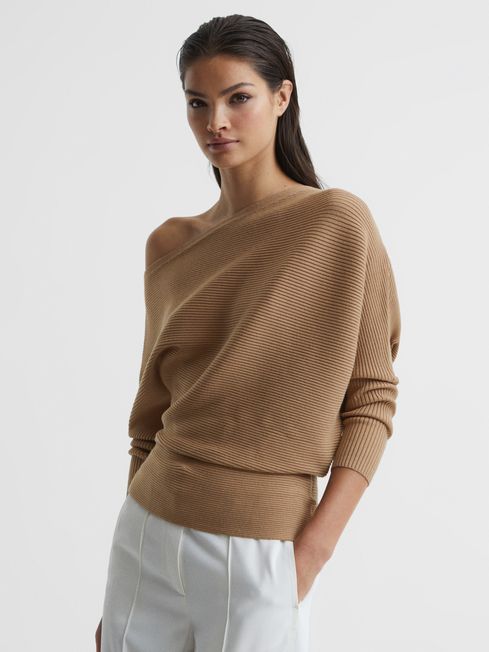 Lorna Asymmetric Drape Knitted Top