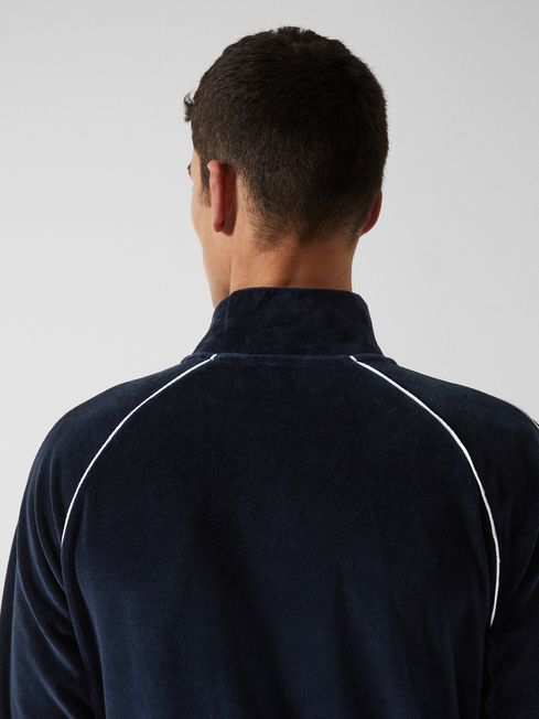 William - Che Velour Zip Through Jacket With Piping