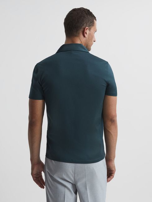 Caspa Mercerised Jersey Cuban Collar Shirt