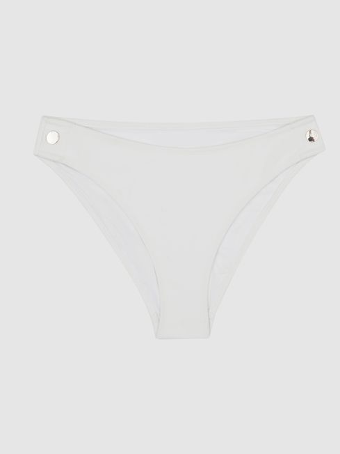 Iris Halter Bikini Top With Button Detail