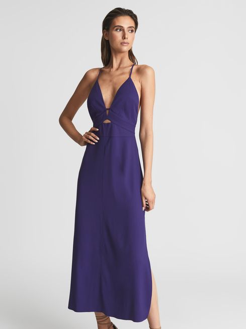 Ellis Plunge Bodycon Midi Dress