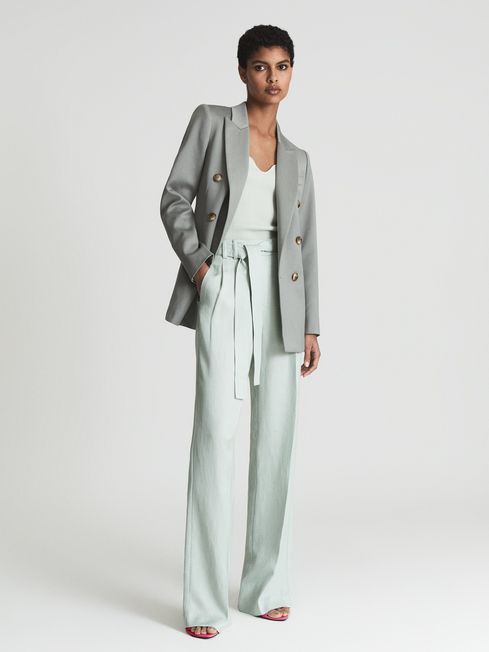 Praire Linen Blend Wide Leg Trousers