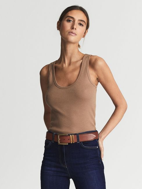 Violet Scoop Neck Jersey Vest Top