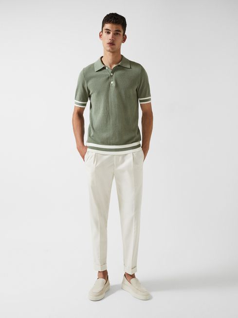 Quinn - Che Half Button Contrast-Sleeve Polo T-Shirt