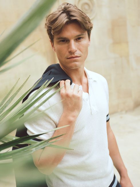 Quinn - Che Half Button Contrast-Sleeve Polo T-Shirt