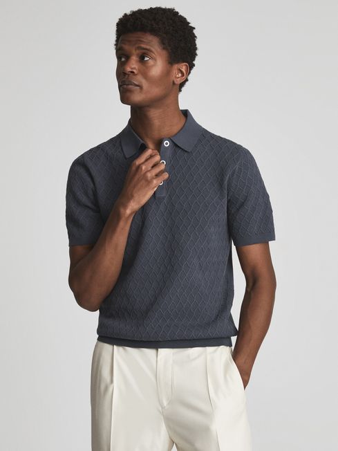 Dollar Textured Diamond Stitch Polo T-Shirt
