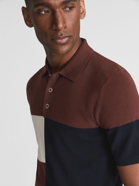 Primo Press Stud Colourblock Polo T-Shirt