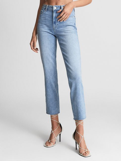 Cindy Paige Straight Leg Raw Hem Jeans