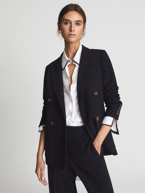 Iria Double Breasted Wool Blend Blazer