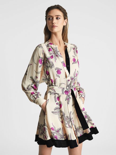 Zoe Orchid Print Mini Dress