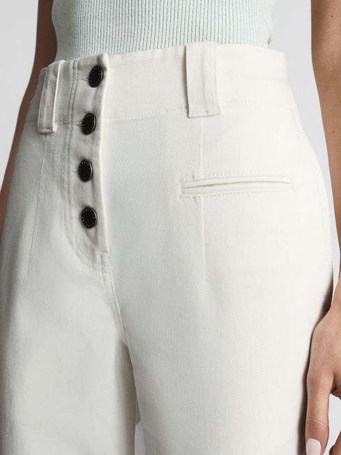 Ava Button Fly Cotton Trousers