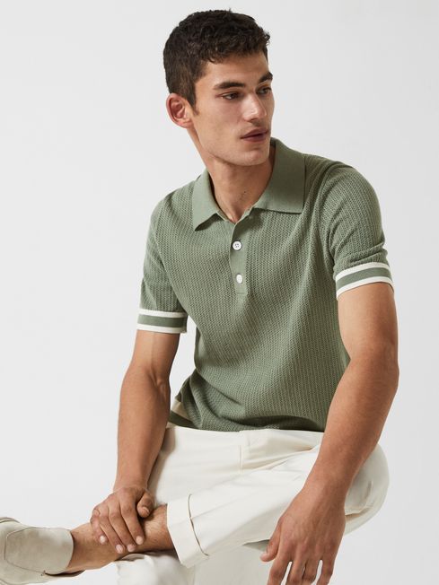 Quinn - Che Half Button Contrast-Sleeve Polo T-Shirt