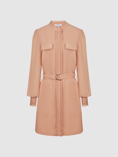 Cassia Ladder Trim Detail Flippy Dress