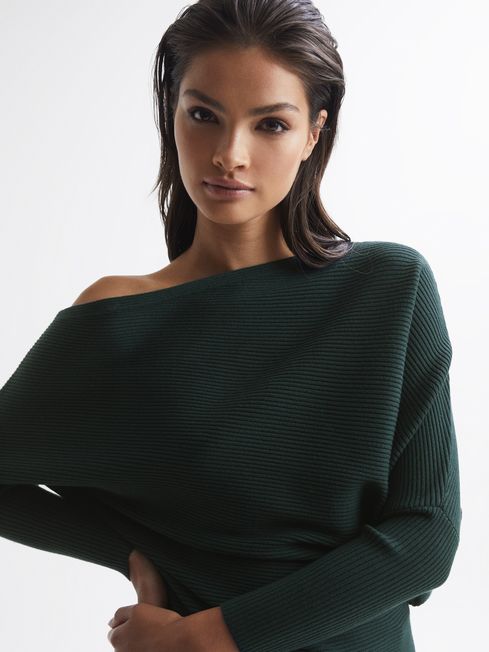Lorna Asymmetric Drape Knitted Top
