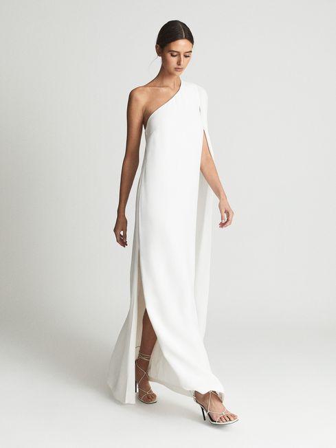 Nina Cape One Shoulder Maxi Dress