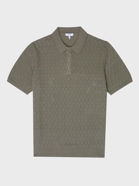 Dollar Textured Diamond Stitch Polo T-Shirt