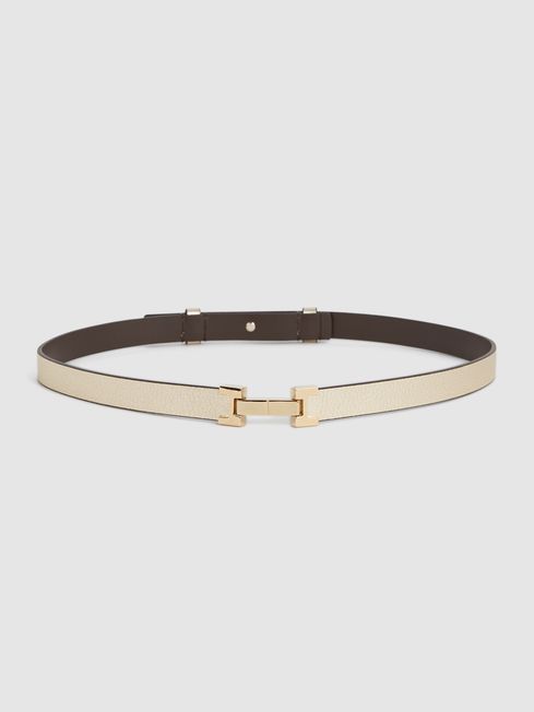 Hayley Leather Metallic Belt