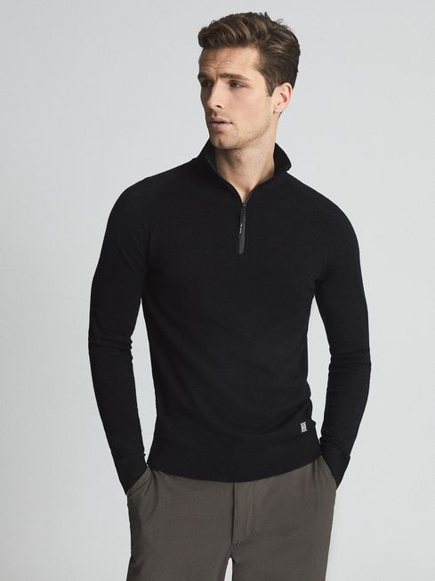 Affleck Golf Stretch Merino Zip Neck Jumper
