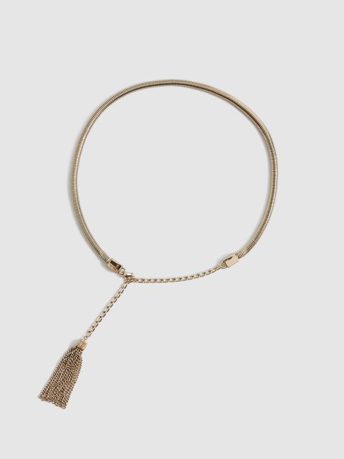 Dali Tubular Snake Chain Gold Belt