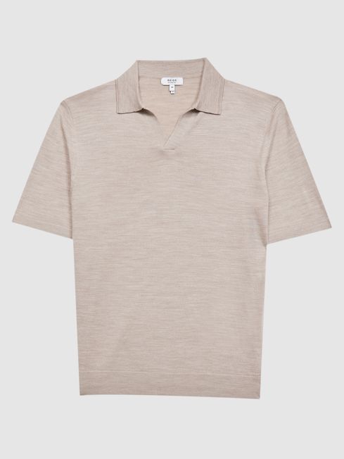 Duchie Merino Wool Open Collar Polo Shirt