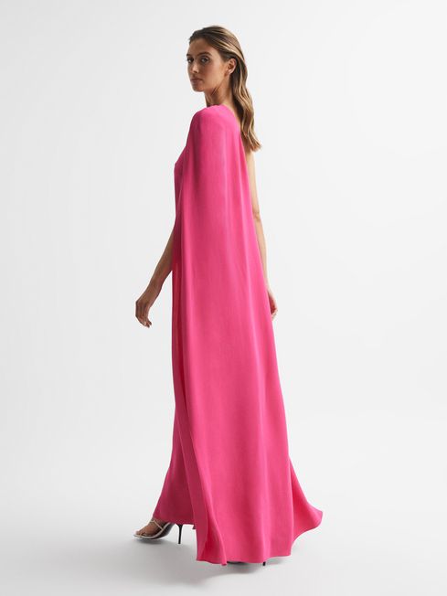 Nina Cape One Shoulder Maxi Dress