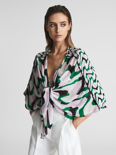 Paige Printed Resort Shawl Top
