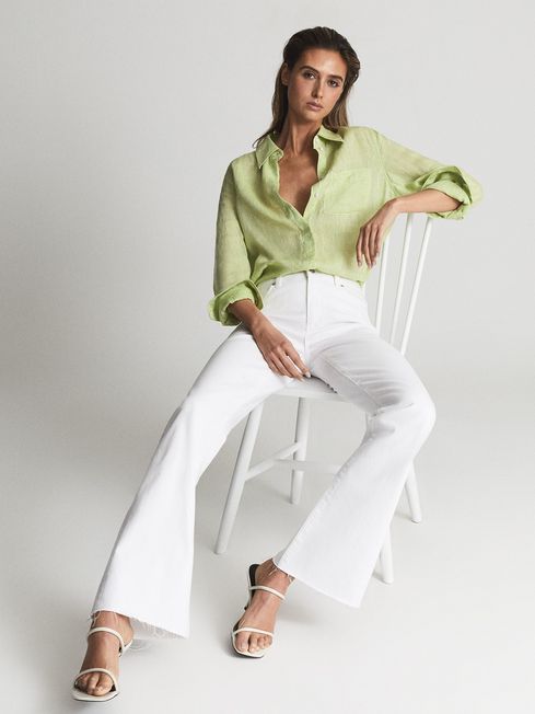 Laurel High Rise Raw Hem Flared Jeans
