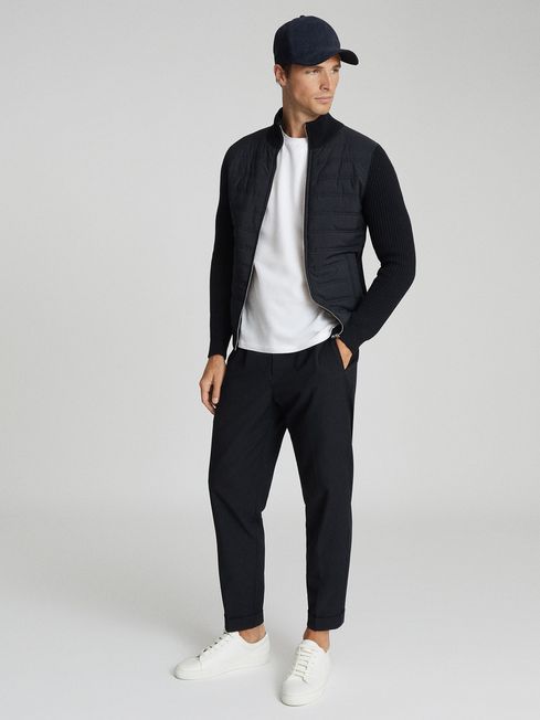 Trainer Hybrid Zip Through Quilted Jumper