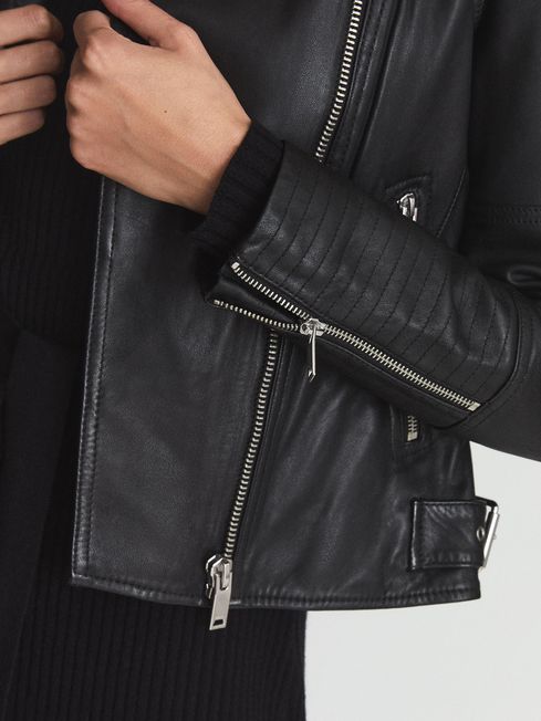 Tallis Leather Biker Jacket
