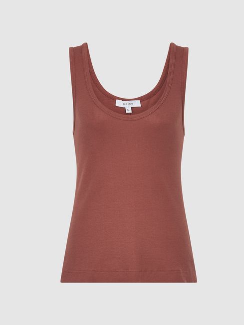 Violet Scoop Neck Jersey Vest Top