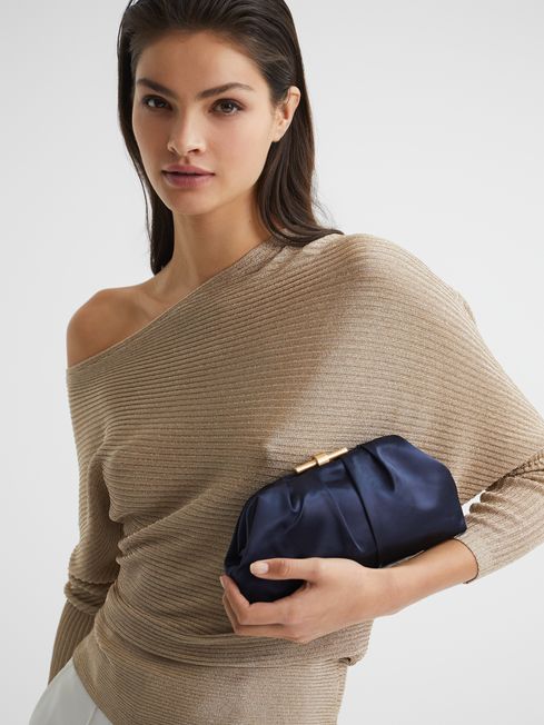 Adaline Satin Satin Clutch Bag