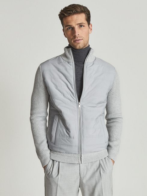 Trainer Hybrid Zip Through Quilted Jumper