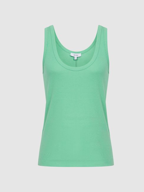 Violet Scoop Neck Jersey Vest Top