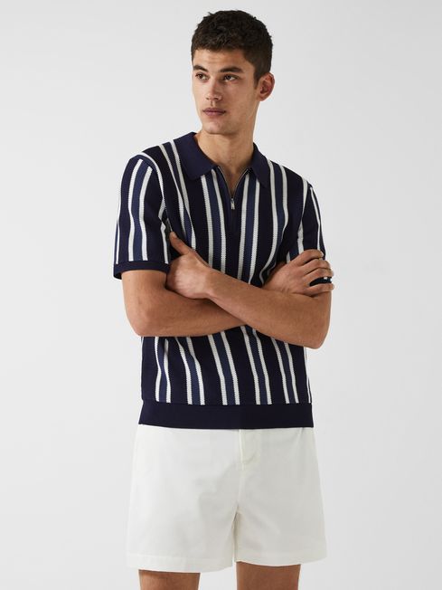 Byron - Che Striped Half Zip Polo T-Shirt