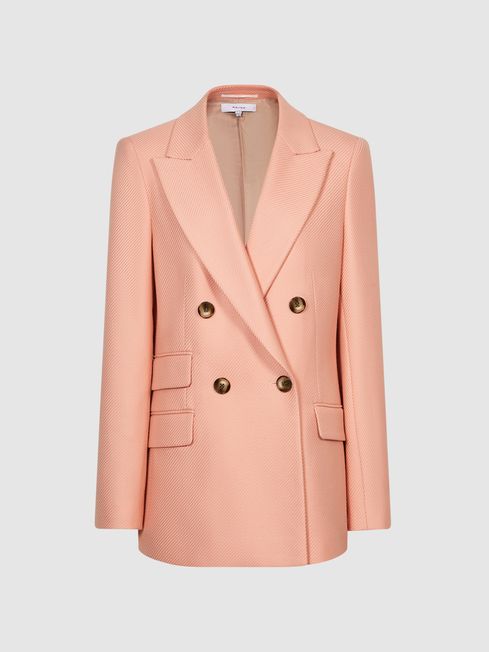 Logan Double Breasted Twill Blazer