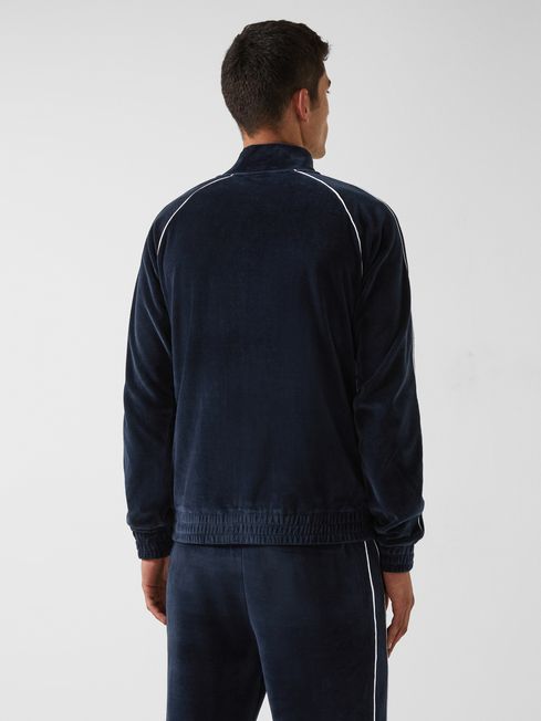 William - Che Velour Zip Through Jacket With Piping