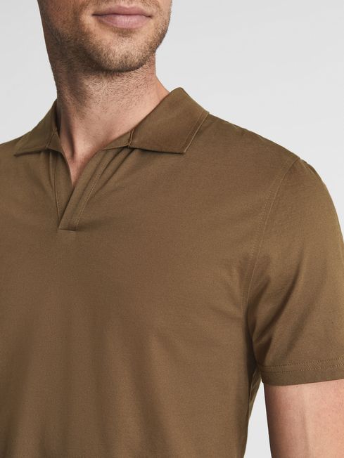 Jaxx Mercerised Open Collar Polo T-Shirt
