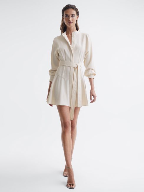 Leia Button Through Belted Mini Dress