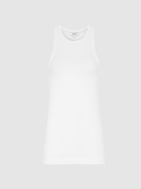 Mirabel Ribbed Jersey Racer Tank Top