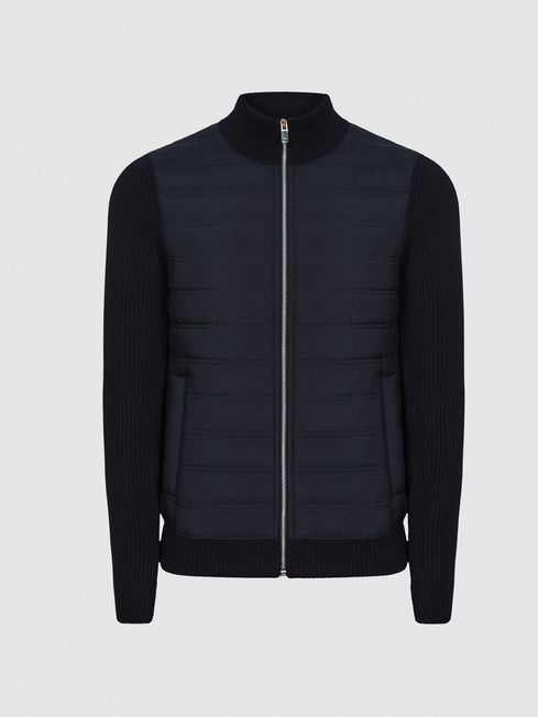 Trainer Hybrid Zip Through Quilted Jumper