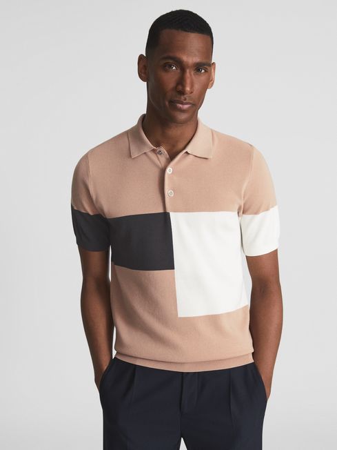 Primo Press Stud Colourblock Polo T-Shirt