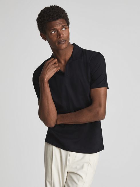 Jaxx Mercerised Open Collar Polo T-Shirt