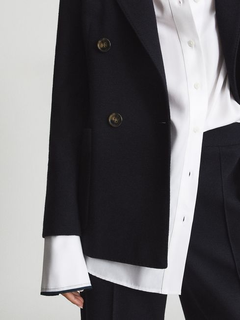 Iria Double Breasted Wool Blend Blazer